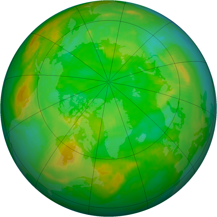 Arctic ozone map for 02 July 1986